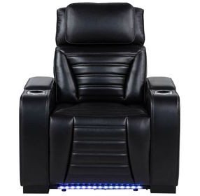 Zuma Black Power Recliner with USB Charging and LED Light