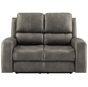 Brickston Charcoal 62" Power Reclining Loveseat with USB Charging