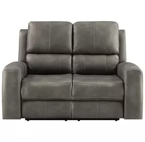 Brickston Charcoal Triple 62" Power Reclining Loveseat with USB Charging