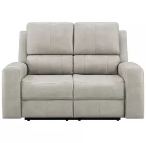 Brickston Gray Triple Zero Gravity 62" Power Reclining Loveseat with USB Charging