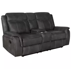 Lawrence Charcoal Reclining Console 74" Loveseat