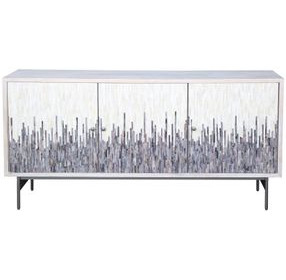 Zooey White Wash Mango and Blue 3 Door Server