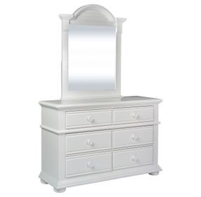 Sun Haven Oyster White 6 Drawer Dresser with Mirror