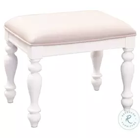 Summer House I Oyster White Vanity Stool
