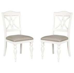 Summer House Oyster White Slat Back Side Chair Set of 2
