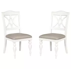 Summer House Oyster White Slat Back Side Chair Set of 2