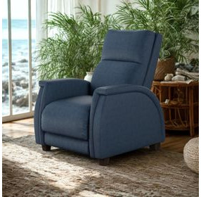 Venus Blue Leather Zero Gravity Power Recliner