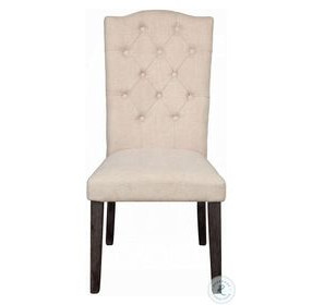 Gerardo Beige Linen Side Chair Set of 2