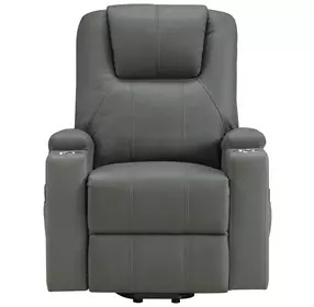Armstrong Gray Power Lift Massage Recliner with USB Charging
