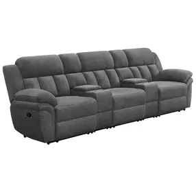 Bahrain Charcoal Reclining 3 Seater 126" Home Theater