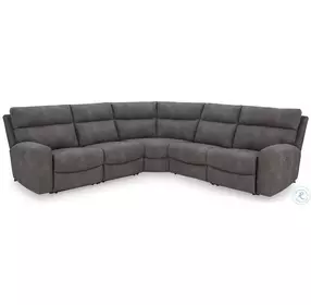 Next-Gen DuraPella Slate 5 Piece Performance Fabric Power Reclining Sectional