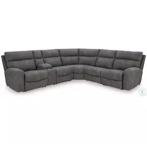 Next-Gen DuraPella Slate 6 Piece Performance Fabric Power Reclining Sectional
