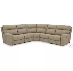 Next-Gen DuraPella Sand 5 Piece Performance Fabric Power Reclining Sectional