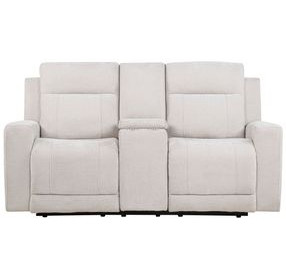Kennett Ivory 70" Power Reclining Loveseat with USB Charging