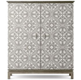 TA Originals Coastal Wave and White 2 Door Bar Cabinet