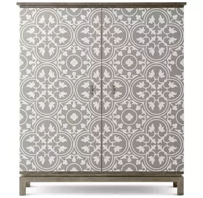 TA Originals Coastal Wave and White 2 Door Bar Cabinet