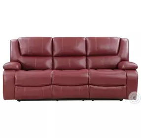 Camila Red 86" Reclining Sofa