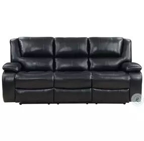 Camila Black Reclining 86" Sofa