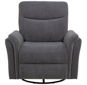 Adler Charcoal Gray Swivel Glider Power Recliner with USB Charging