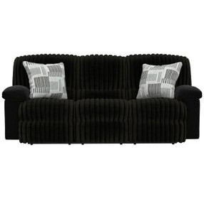 Comet Black 85" Lay Flat Power Reclining Sofa with USB Charging