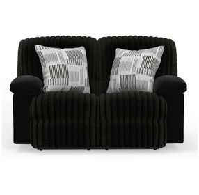 Comet Black 60" Lay Flat Power Reclining Loveseat with USB Charging