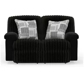 Comet Black 60" Lay Flat Power Reclining Loveseat with USB Charging