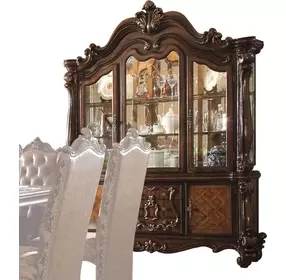 Versailles Cherry Oak 4 Door Buffet and Hutch with LED