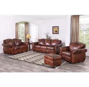 Ardentia Marco Leather Upholstered Living Room Set with Nailhead Trim