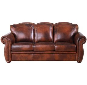 Ardentia Marco Leather 89" Sofa with Nailhead Trim