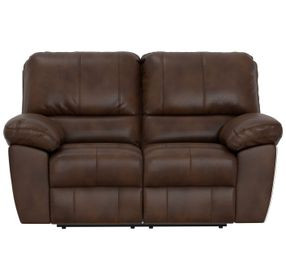 Stetson Walnut 65" Lay Flat Power Reclining Loveseat with USB Charging