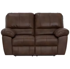 Stetson Walnut 65" Lay Flat Power Reclining Loveseat with USB Charging