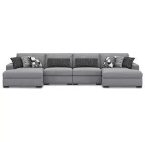 Bealton Salt and Pepper 4 Piece Sectional with Double Chaise