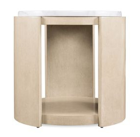 Limestone Light Brown and White Volakas Stone Top Side Table