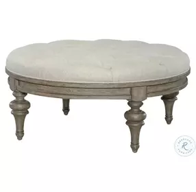 Heritage Rustic Haven Dusty Taupe Round Cocktail Ottoman