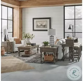 Americana Farmhouse Dusty Taupe Rectangular Occasional Table Set