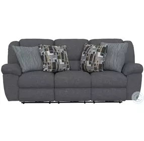 Trifecta Smoke Power Reclining 90" Sofa with Drop Down Table