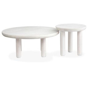 Sunset Cove Moonlight Pearl Round Nesting Cocktail Table
