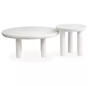 Sunset Cove Moonlight Pearl Round Nesting Cocktail Table