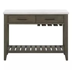 Edison Brownstone and White Marble Top Server