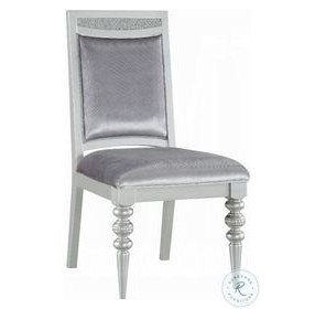 Maverick Fabric and Platinum Side Chair Set of 2