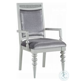 Maverick Fabric and Platinum Arm Chair Set of 2