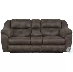 Ferrington Dusk Lay Flat Power Reclining Console 89" Loveseat With Power Headrest