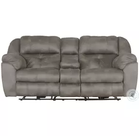 Ferrington Steel Lay Flat Power Reclining Console 89" Loveseat With Power Headrest