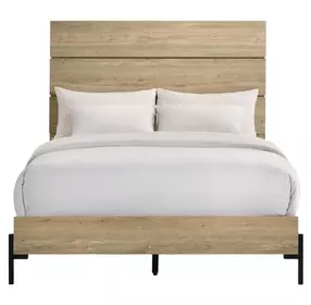 Newhall Vintage Oak Melamine Full Panel Bed