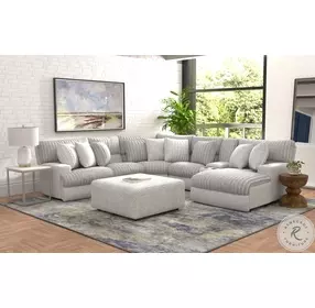 Abraxas Moonstruck RAF Chaise Reclining Sectional with Storage Console and Cocktail Ottoman