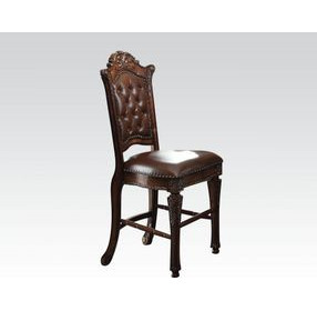 Vendome Brown Upholstered Counter Height Chair with Nailhead Trim Set of 2