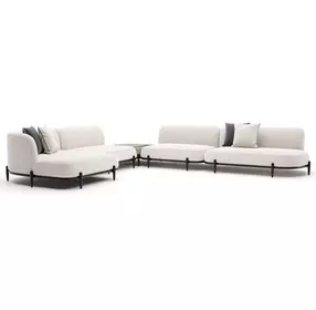 Madera Oatmeal 4 Piece Modular Large L Sectional with Pillows