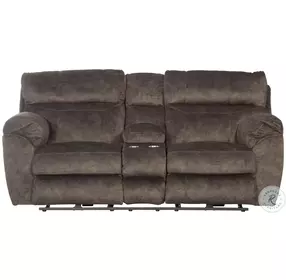 Sedona Mocha Lay Flat Power Reclining Console 86" Loveseat With Power Headrest