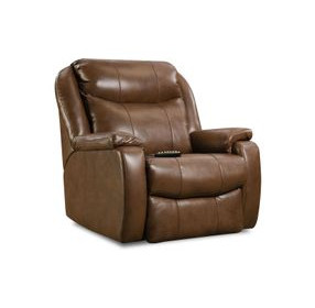 Hercules Amber Leather SoCozi Massage Big Man's Power Headrest Recliner