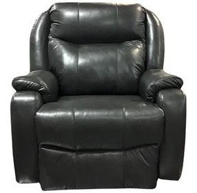 Hercules Black Leather Power Recliner with USB Charging